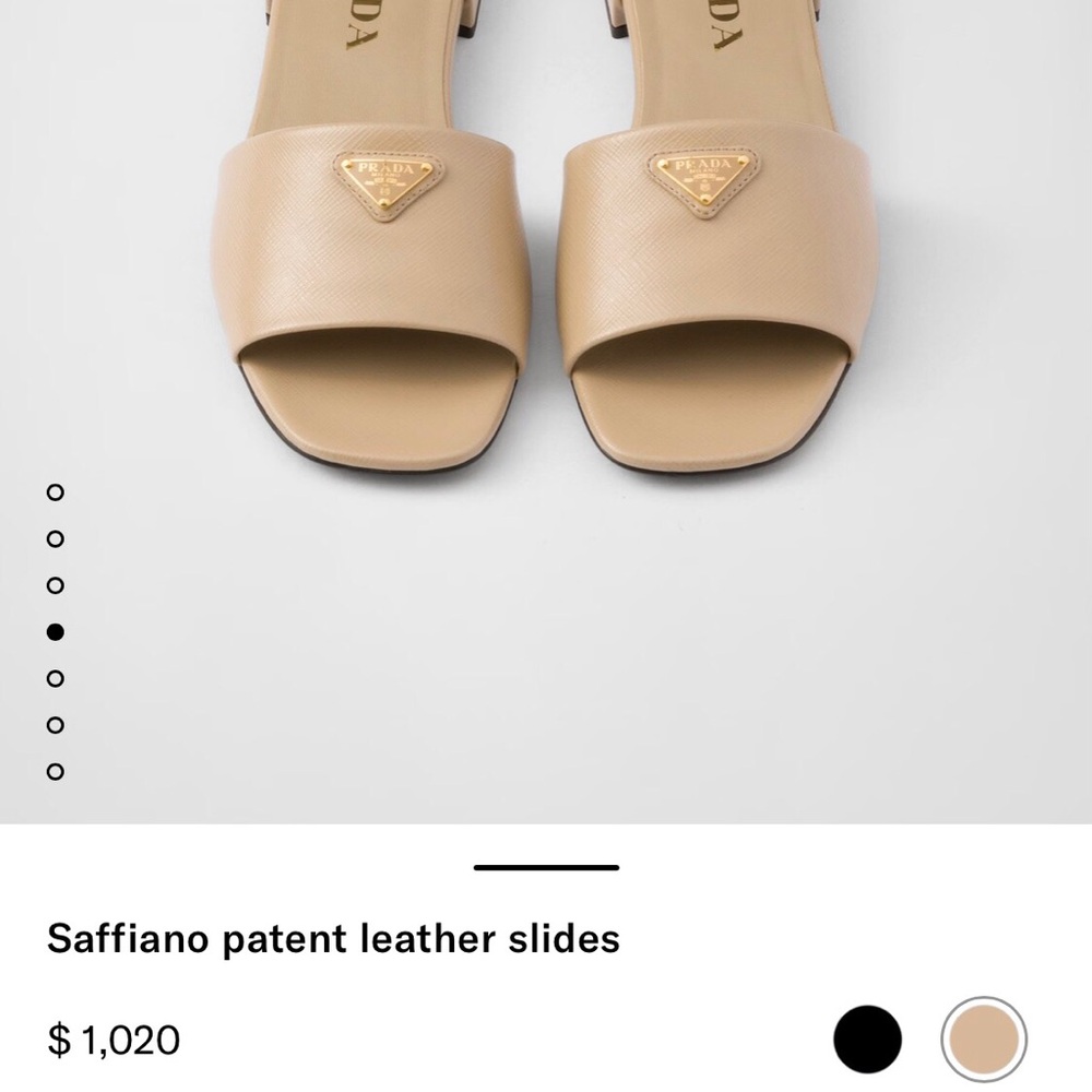 Prada Gold Logo Cream Sandals. New. - Picture 9 of 9
